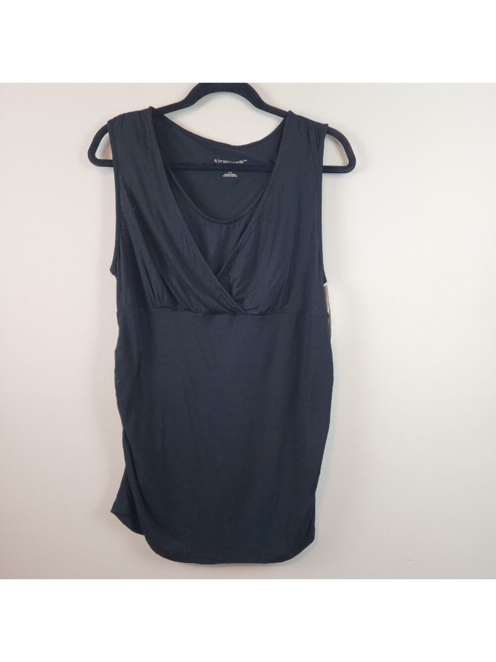 Liz Lange Maternity Black Nursing Top sz L New